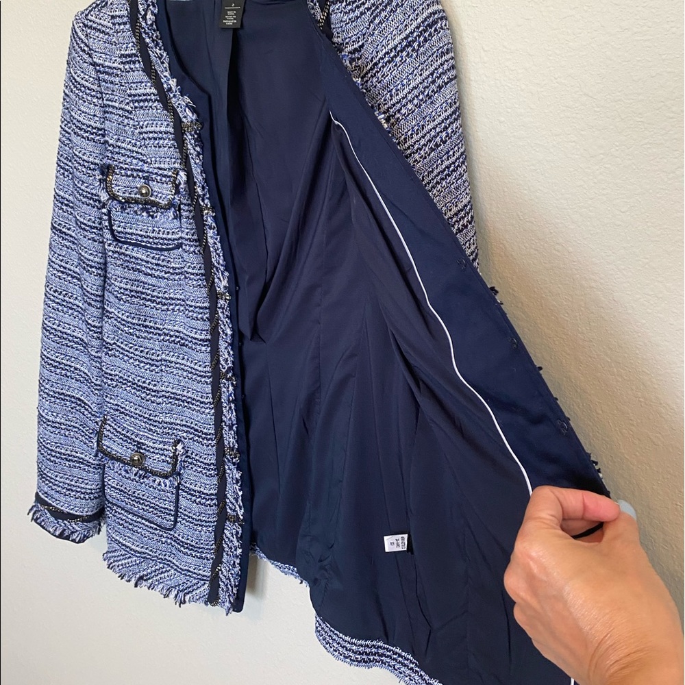 NWOT White House black market Blue Jacket Size 2 - Picture 7 of 15